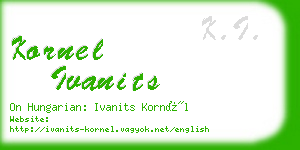 kornel ivanits business card